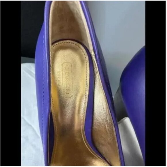 🍍Coach Desaree Purple Block Heel Pumps - Picture 6 of 7